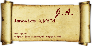 Janovics Ajád névjegykártya